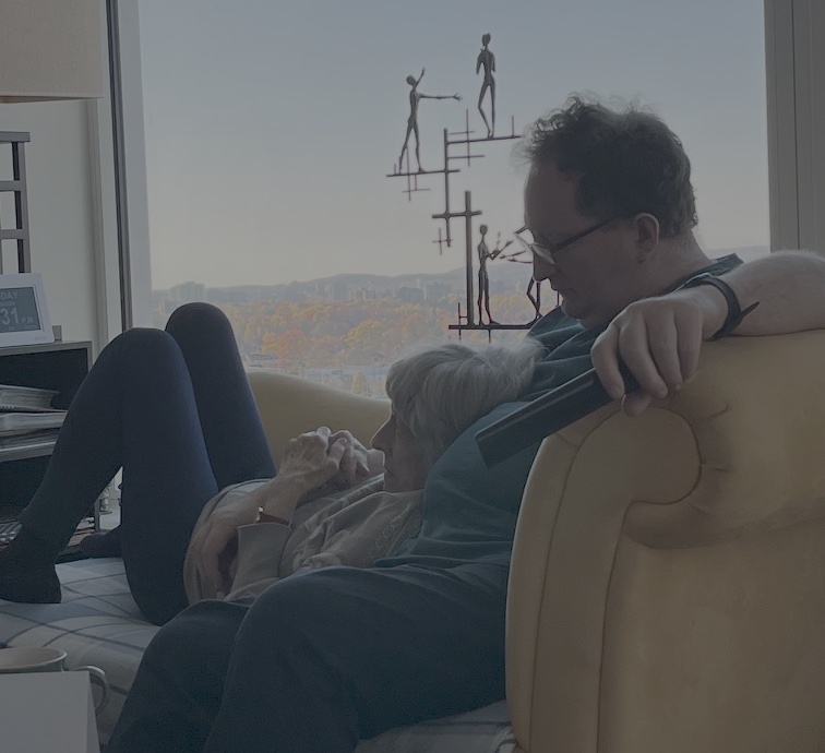 June and Sean, both falling asleep, October 2025