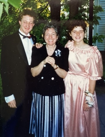 Sean, June and Rachael, high school prom, June 1989